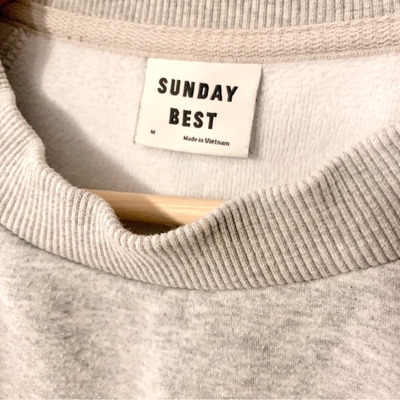 SUNDAY BEST Grey Crewneck Sweatshirt- Women’s Size Medium - Picture 2 of 4